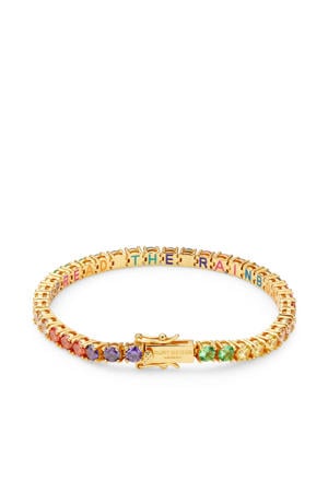armband Tennis met strass goudkleurig