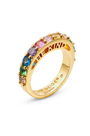 ring Be Kind met strass goudkleurig