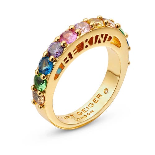 Kurt Geiger ring Be Kind met strass goudkleurig afbeelding