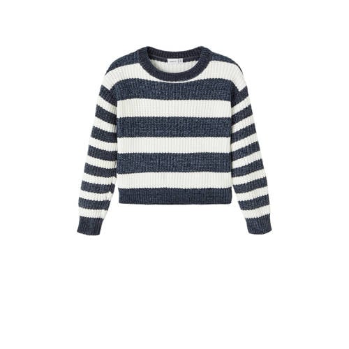 NAME IT KIDS gestreepte sweater NKFNIJANNA donkerblauw/ecru