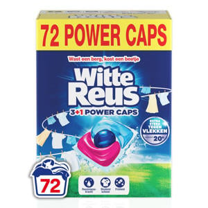 Wehkamp Witte Reus 3+1 Power Caps - wascapsules - Witte Was - voordeelverpakking - 2 x 36 wasbeurten - 72 wasbeurten aanbieding