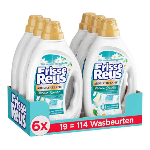 Witte-Reus Gel Lotus - vloeibaar wasmiddel - witte Was - 6 x 19 wasbeurten - voordeelverpakking - 114 wasbeurten afbeelding