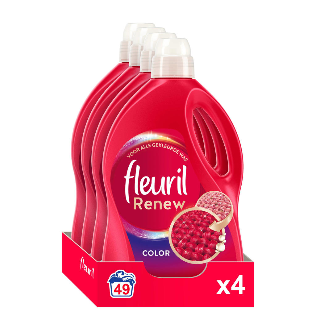 Fleuril Renew Liquid Color - vloeibaar wasmiddel - voordeelverpakking - 4 x 49 wasbeurten - 196 wasbeurten