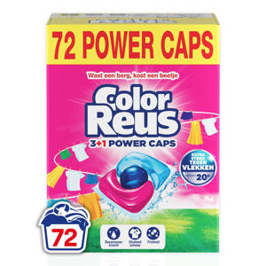 Wehkamp Witte Reus Color Reus 3+1 Power Caps - wascapsules - Gekleurde Was - voordeelverpakking - 2 x 36 wasbeurten - 72 wasbeurten aanbieding