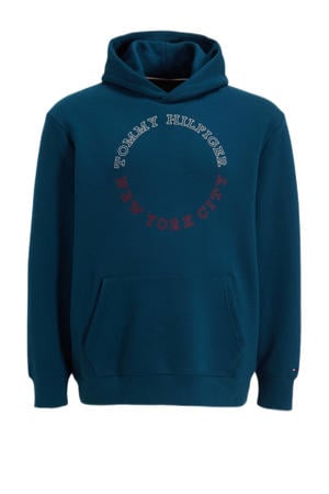 hoodie Plus Size met printopdruk deep indigo