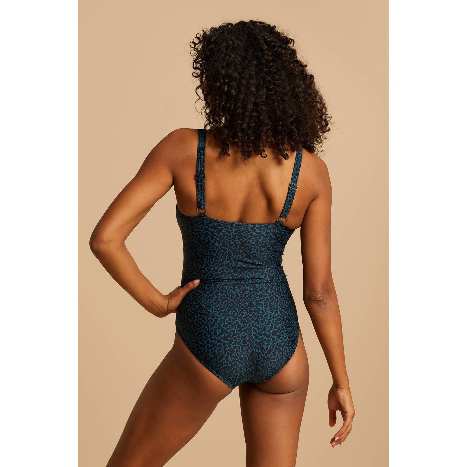 BEACHWAVE corrigerend badpak donkerblauw zwart