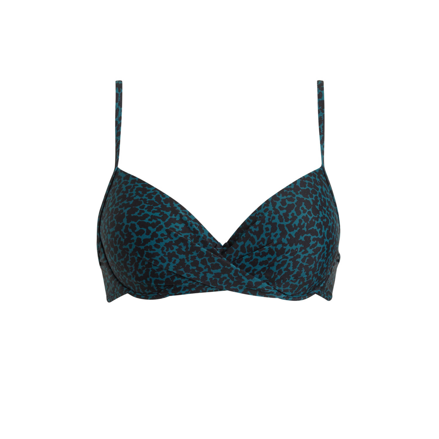 BEACHWAVE voorgevormde beugel bikinitop donkerblauw zwart