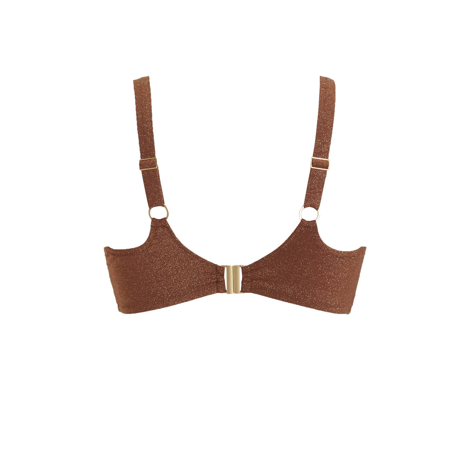 BEACHWAVE Curve voorgevormde beugel bikinitop met lurex bruin