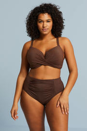 thumbnail: BEACHWAVE Curve voorgevormde beugel bikinitop met lurex bruin