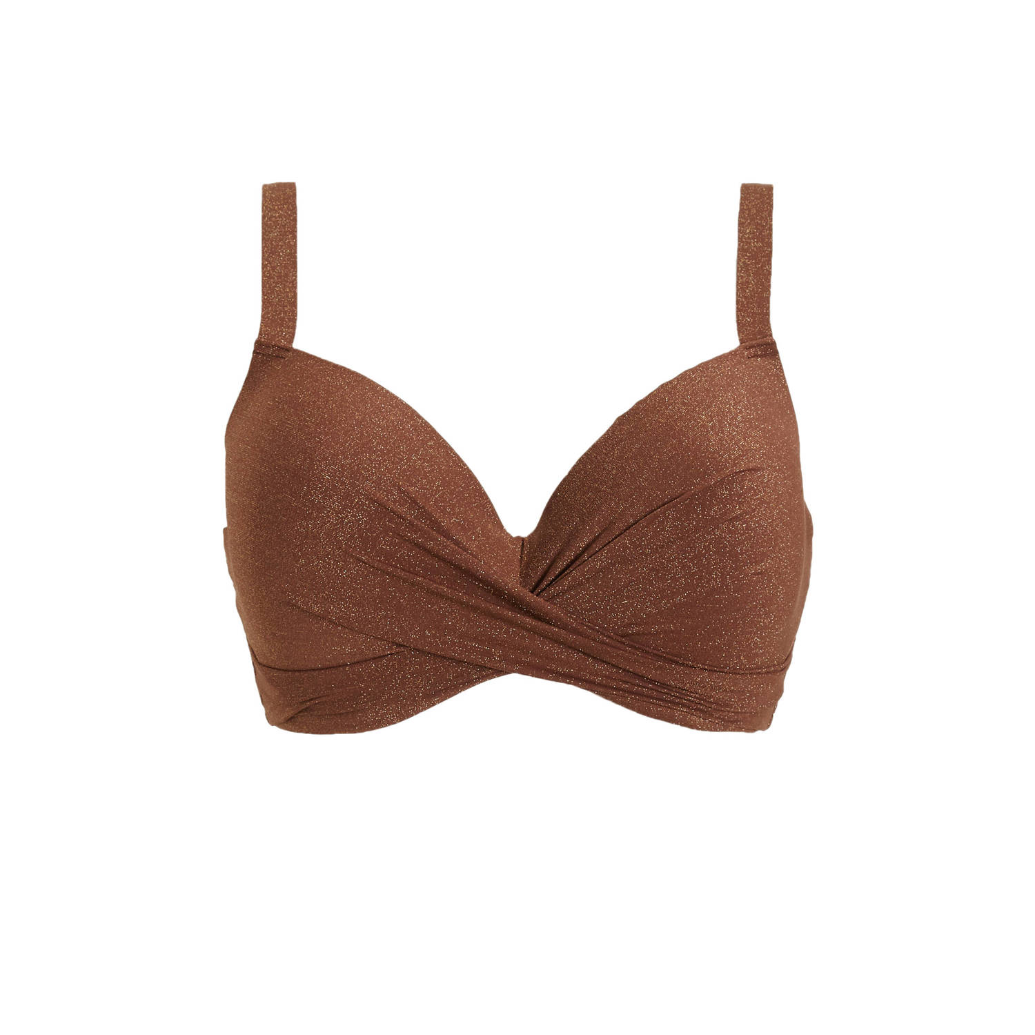 BEACHWAVE Curve voorgevormde beugel bikinitop met lurex bruin