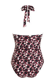 thumbnail: BEACHWAVE corrigerend halter badpak donkerroze/zwart/wit