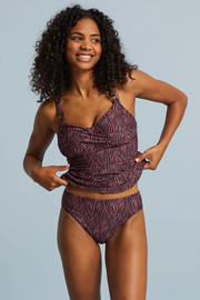 thumbnail: BEACHWAVE voorgevormde tankini bikinitop brique/zwart