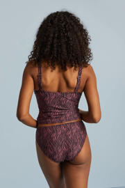 thumbnail: BEACHWAVE voorgevormde tankini bikinitop brique/zwart