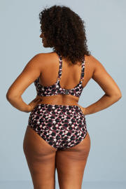 thumbnail: BEACHWAVE Curve voorgevormde beugel bikinitop donkerroze/zwart/wit