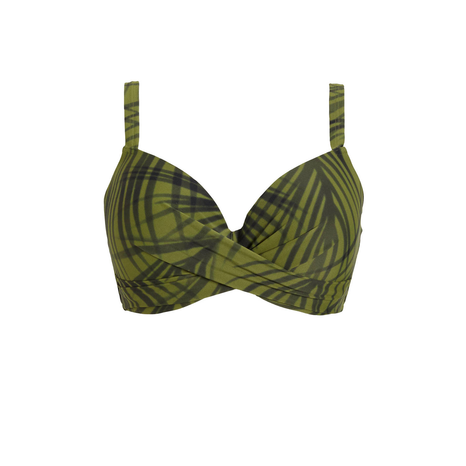 BEACHWAVE Curve voorgevormde beugel bikinitop groen zwart