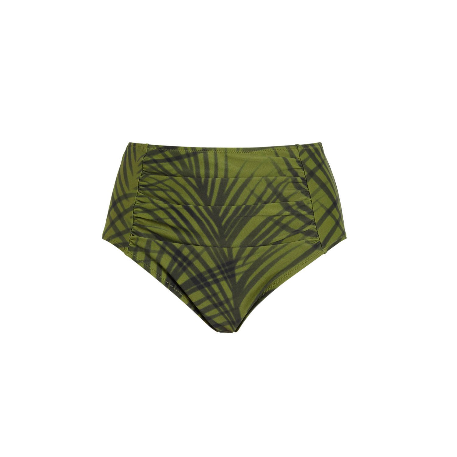BEACHWAVE Curve high waist bikinibroekje groen zwart