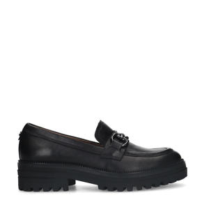 chunky leren loafers met gesp zwart
