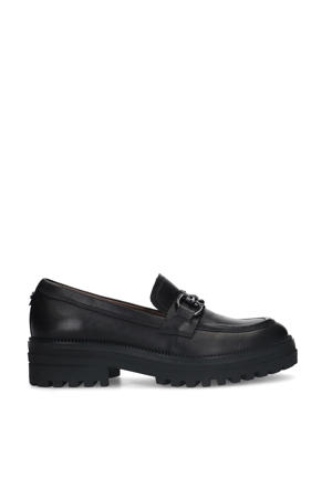 chunky leren loafers met gesp zwart