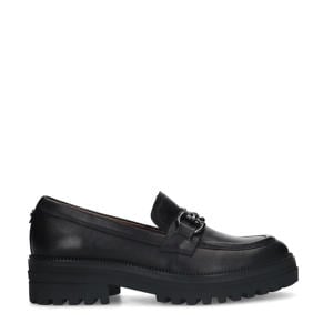 chunky leren loafers met gesp zwart