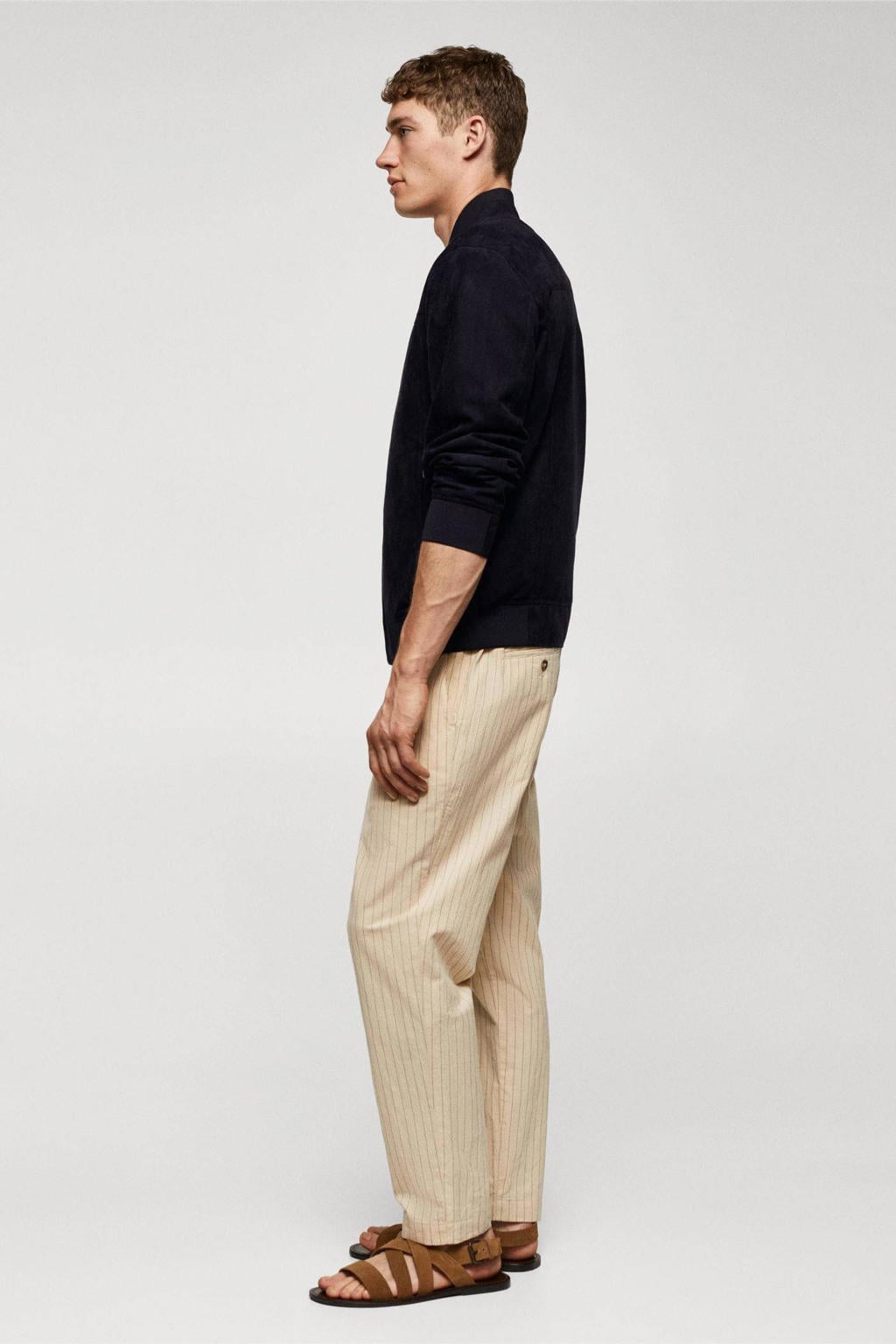 Mango Man bomberjack zomer van polyester marineblauw