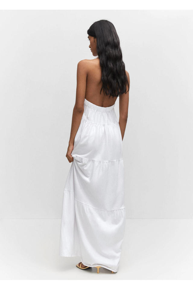 het formulier microfoon kortademigheid Mango halter maxi jurk met open rug wit | wehkamp