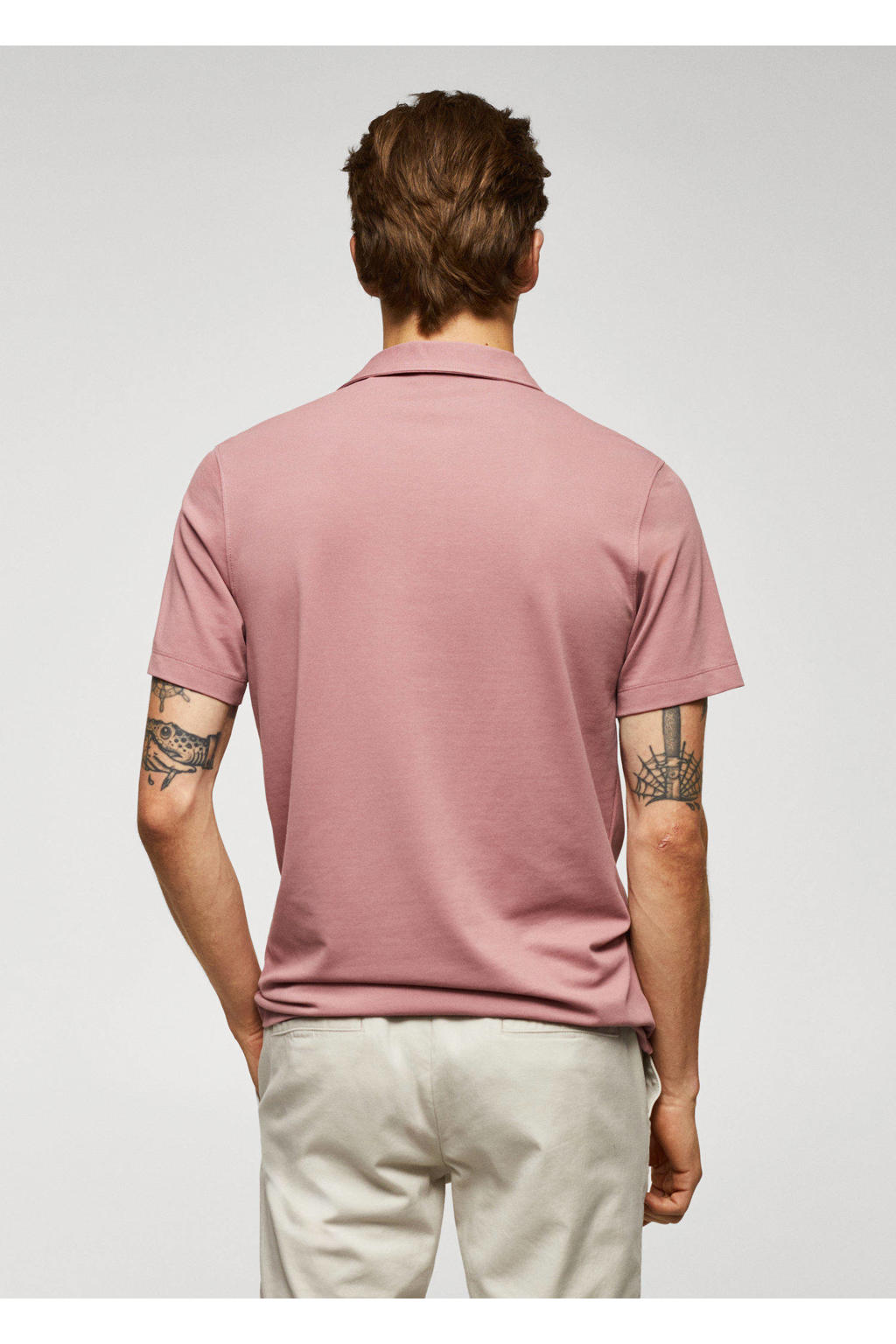 Mango Man regular fit polo roze wehkamp
