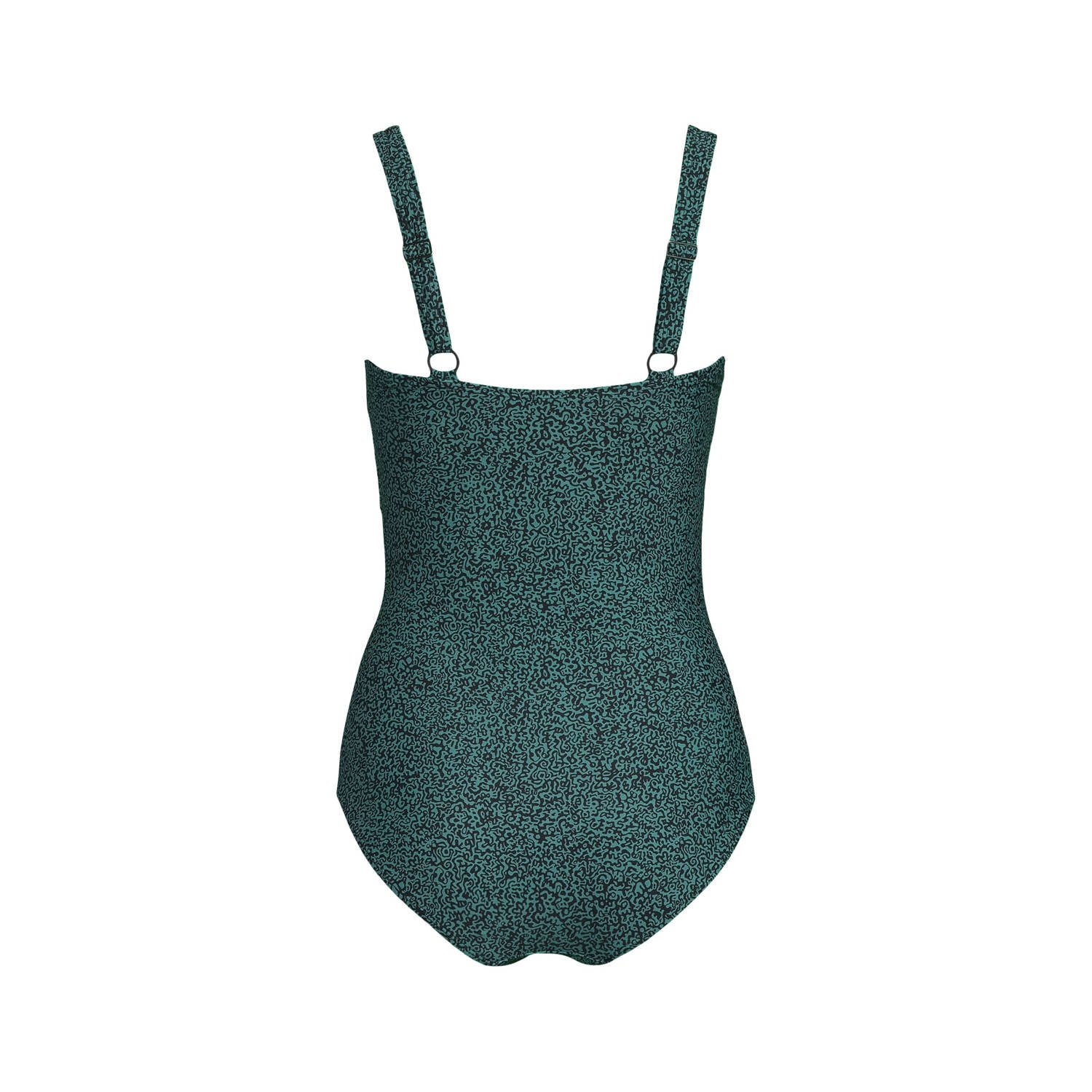BEACHWAVE corrigerend badpak groen zwart