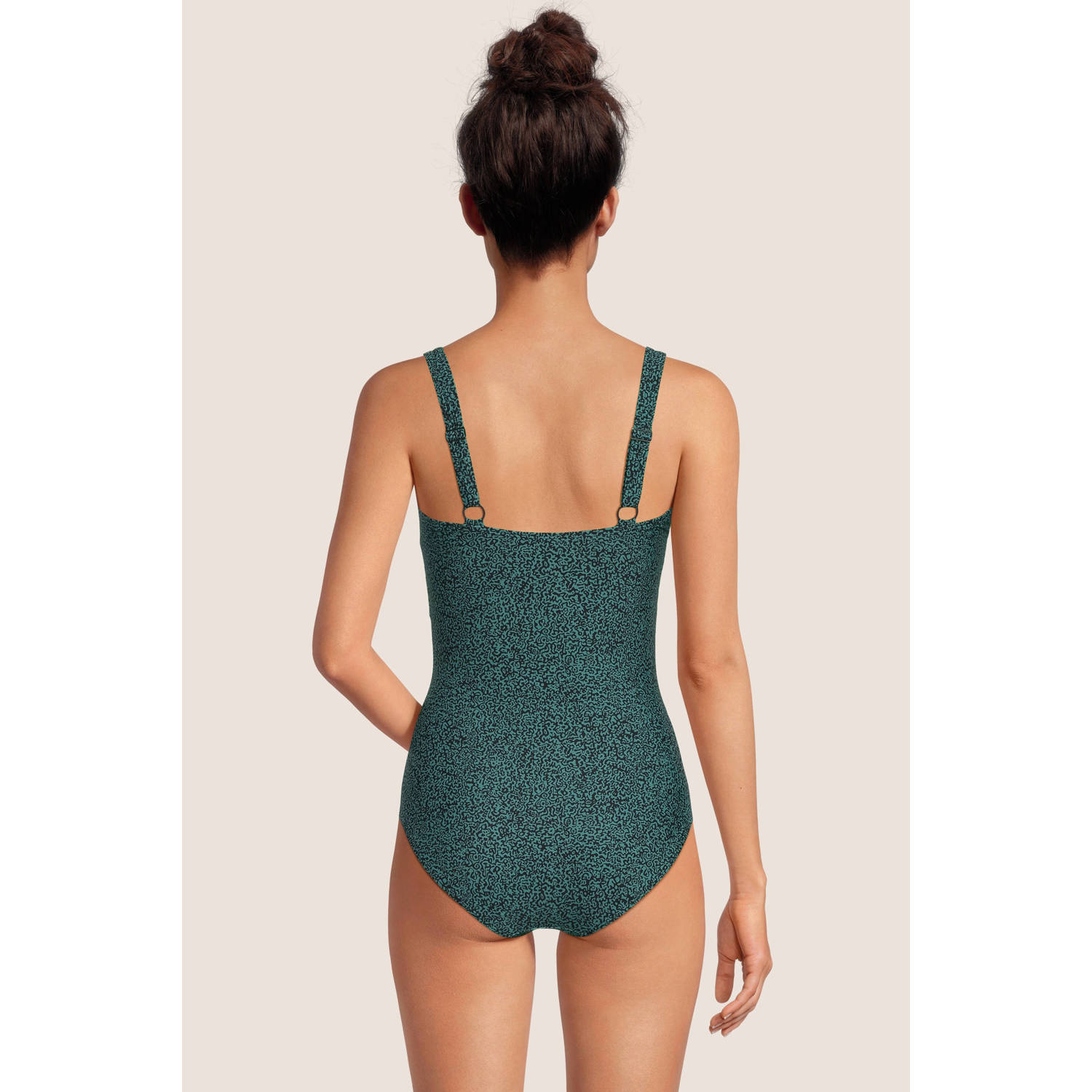 BEACHWAVE corrigerend badpak groen zwart