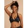 BEACHWAVE voorgevormde push-up bikinitop met lurex zwart