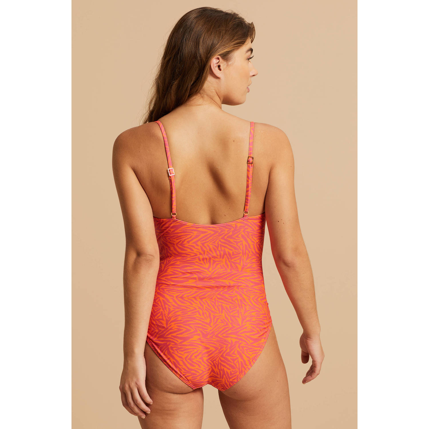 BEACHWAVE corrigerend badpak oranje roze