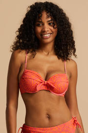 thumbnail: BEACHWAVE voorgevormde beugel bikinitop oranje/roze