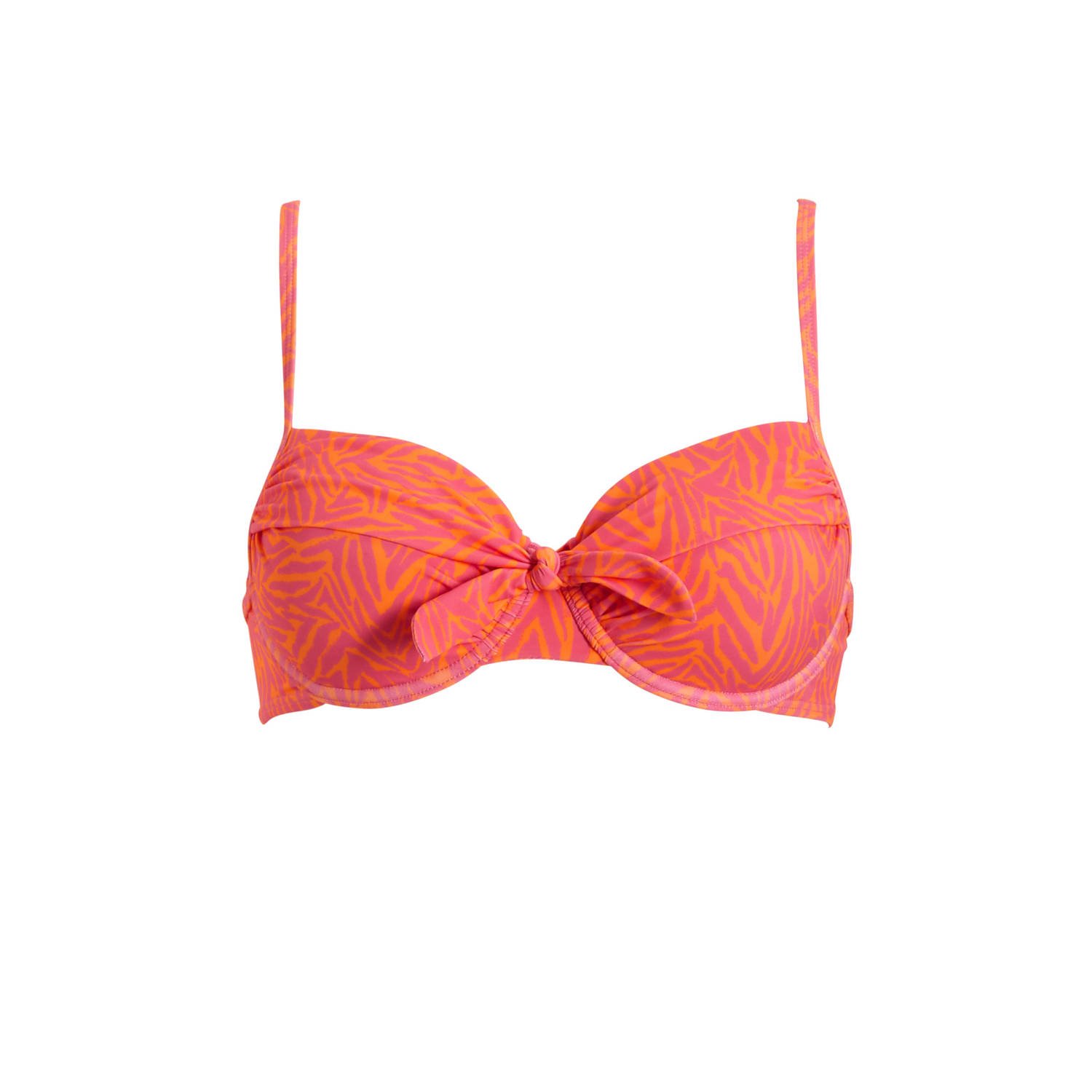 BEACHWAVE voorgevormde beugel bikinitop oranje roze