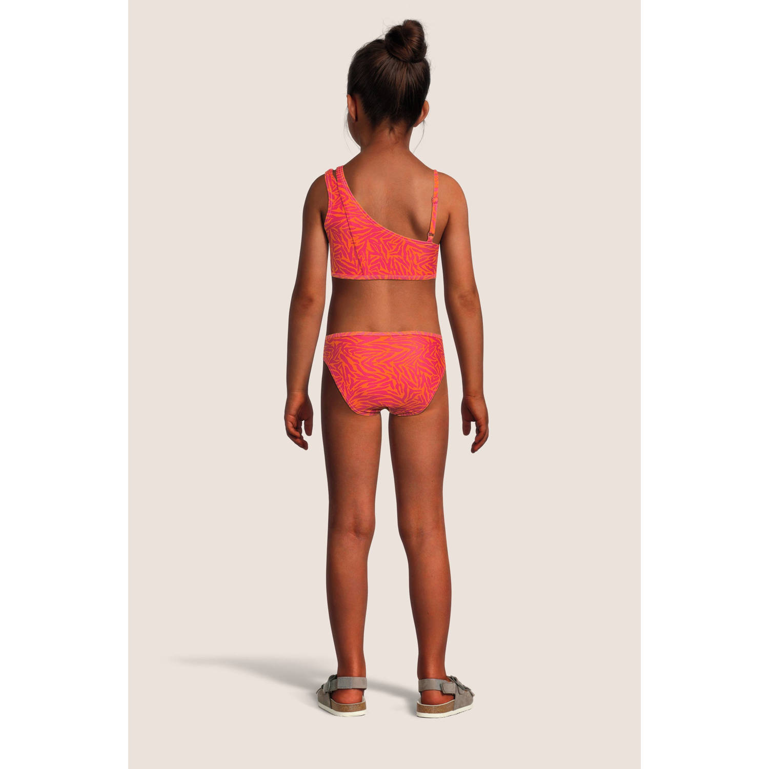 BEACHWAVE one shoulder bikini oranje roze