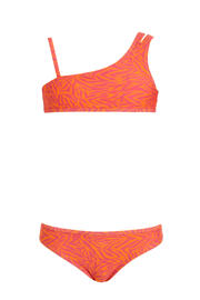 thumbnail: BEACHWAVE one shoulder bikini oranje/roze