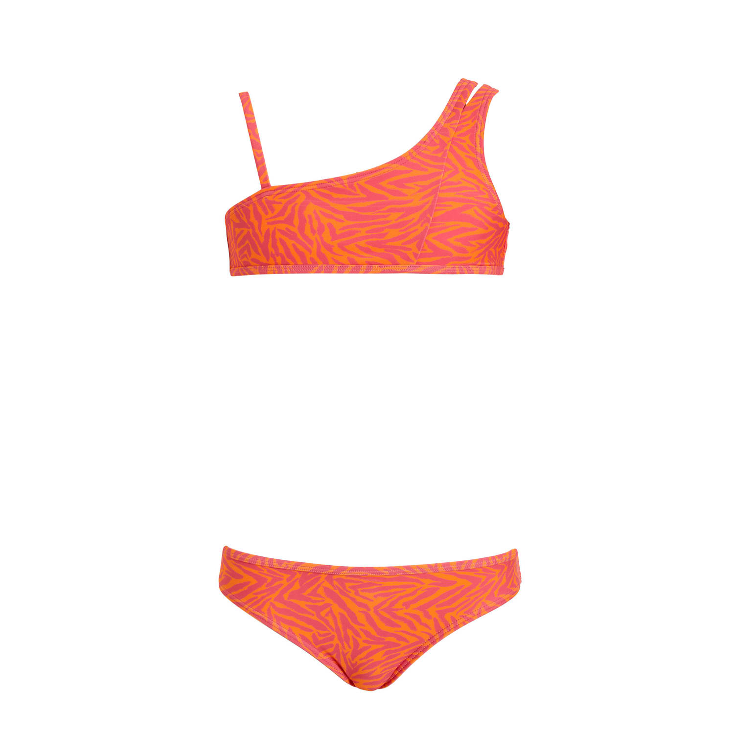 BEACHWAVE one shoulder bikini oranje roze