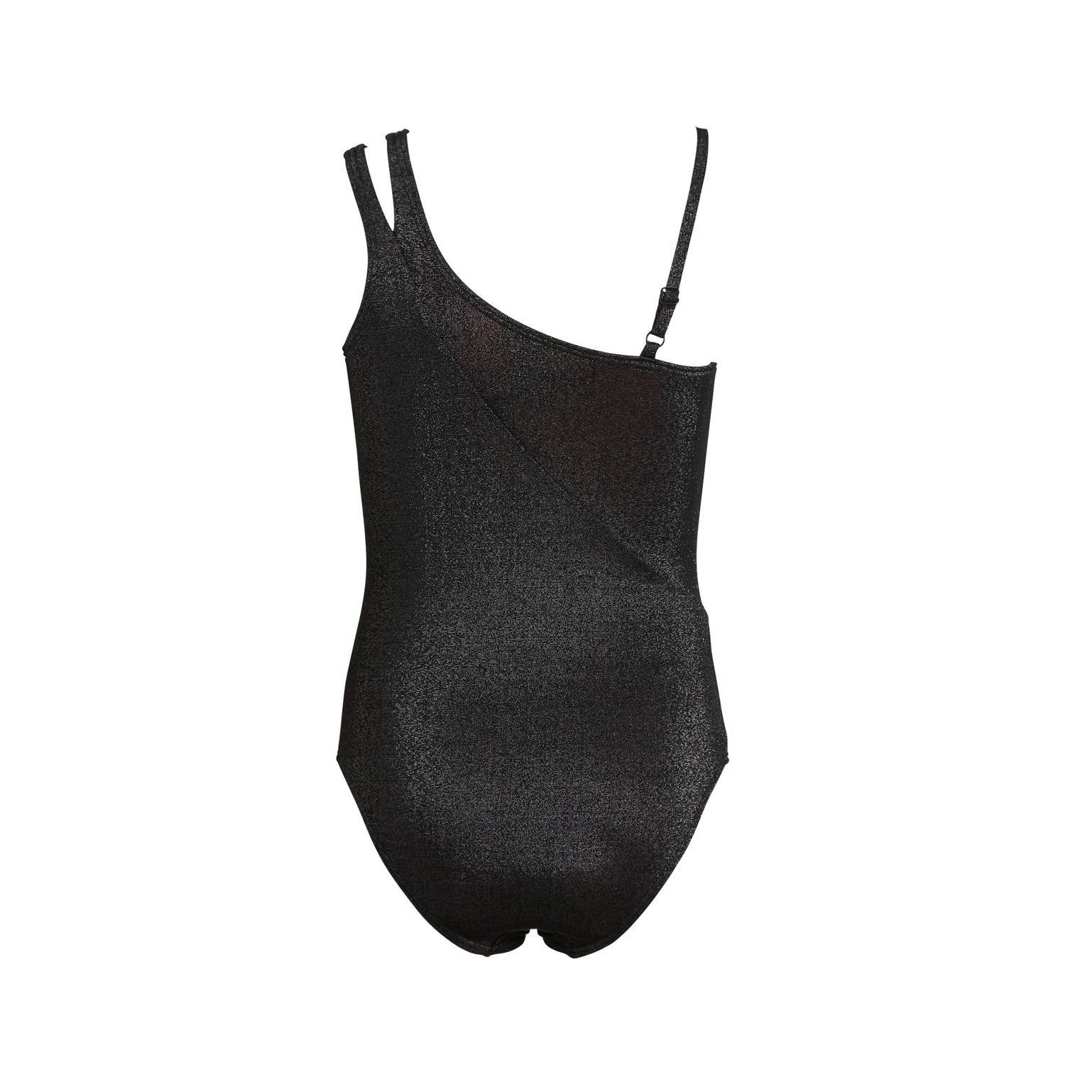 BEACHWAVE one shoulder badpak met lurex zwart