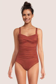 thumbnail: BEACHWAVE corrigerend badpak met lurex brique