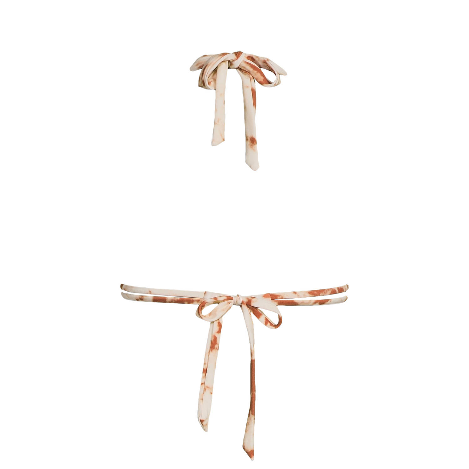 BEACHWAVE voorgevormde tie-dye triangel bikinitop ecru bruin
