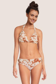 thumbnail: BEACHWAVE voorgevormde tie-dye triangel bikinitop ecru/bruin