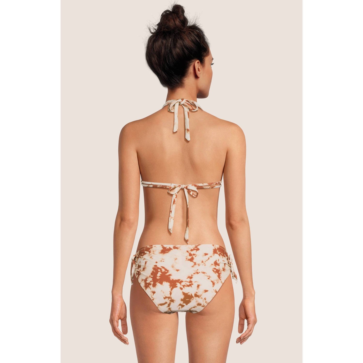 BEACHWAVE voorgevormde tie-dye triangel bikinitop ecru bruin