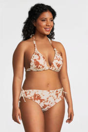 thumbnail: BEACHWAVE voorgevormde tie-dye triangel bikinitop ecru/bruin