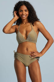 thumbnail: BEACHWAVE voorgevormde halter bikinitop met lurex goud