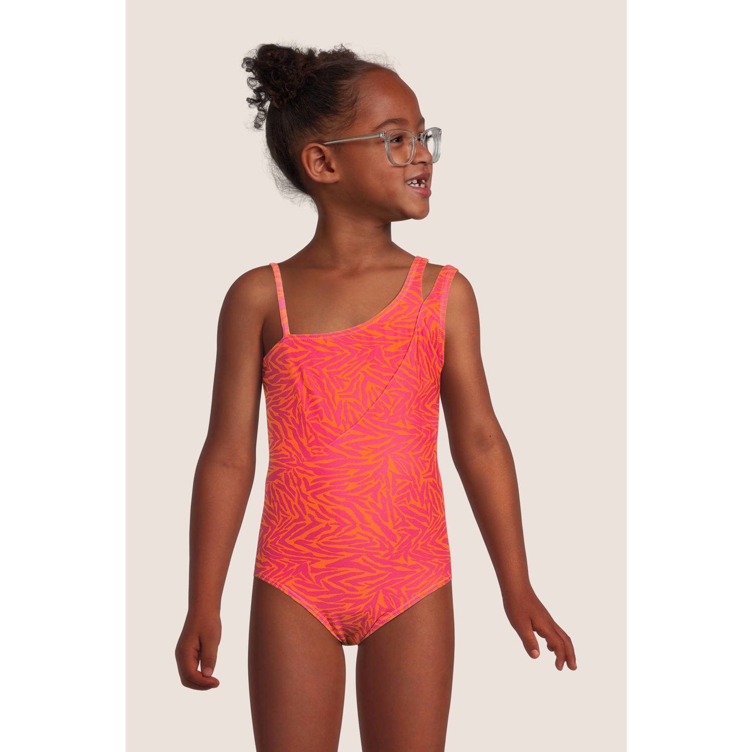 BEACHWAVE one shoulder badpak oranje roze