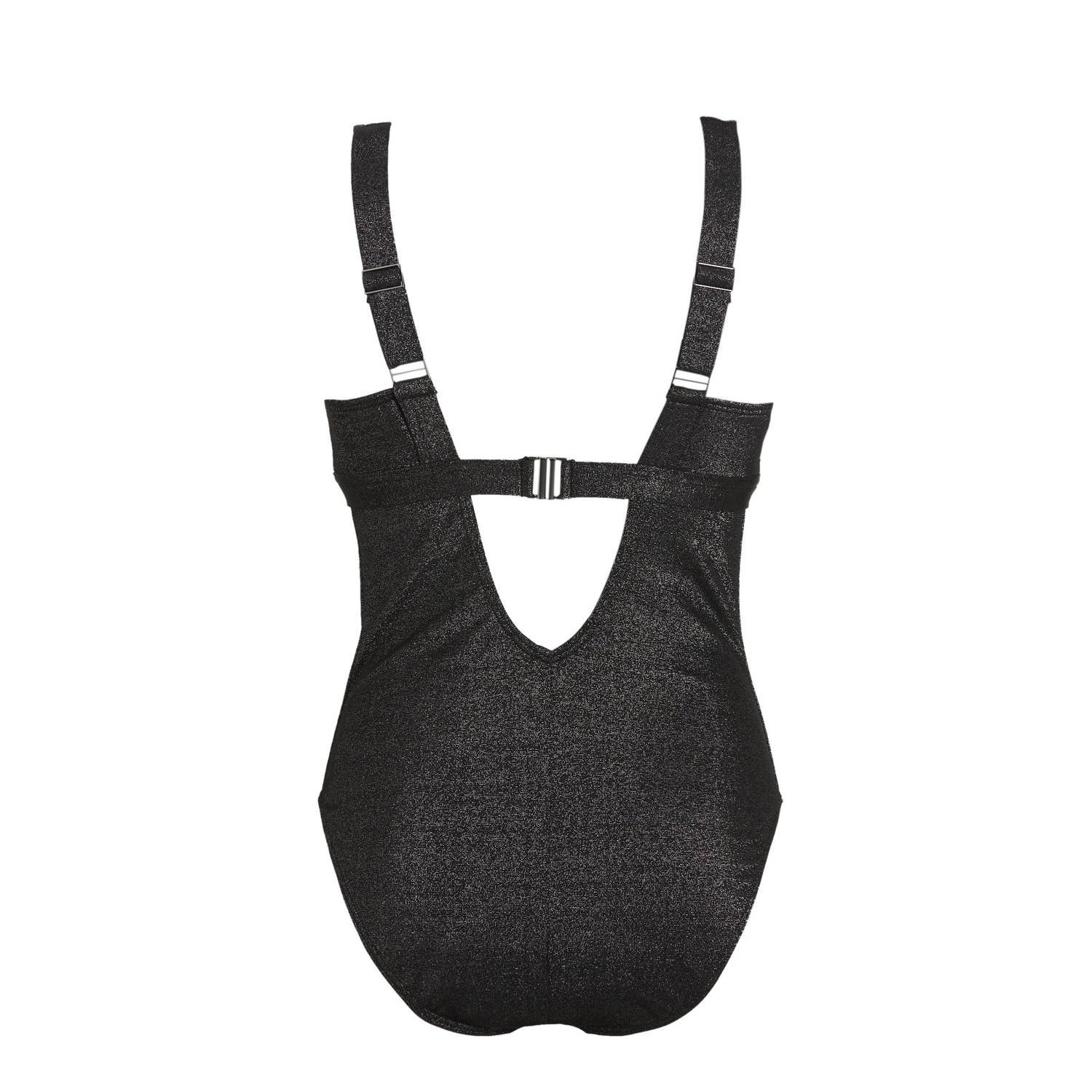 BEACHWAVE Curve corrigerend badpak met lurex zwart