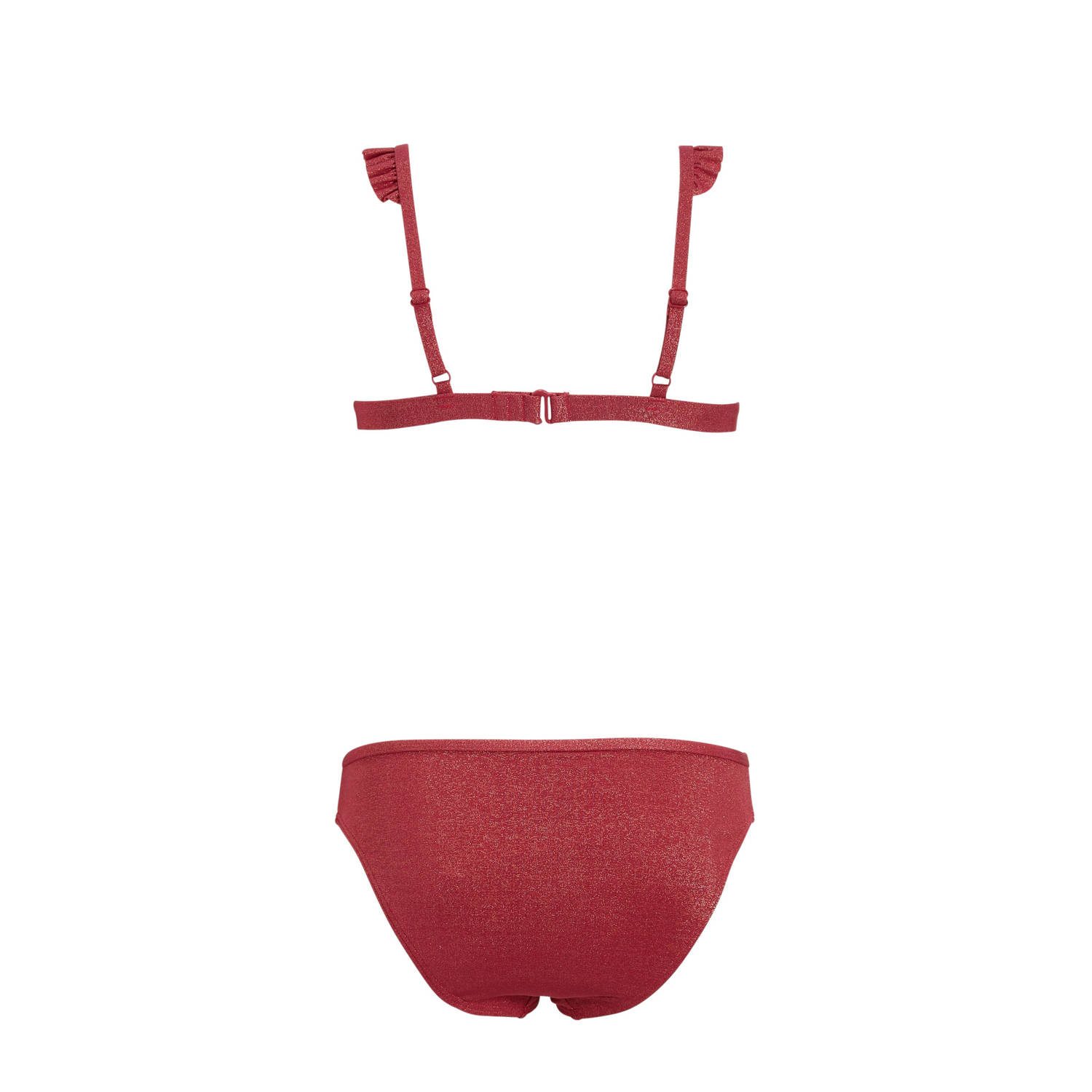 BEACHWAVE bikini met ruches en lurex roze