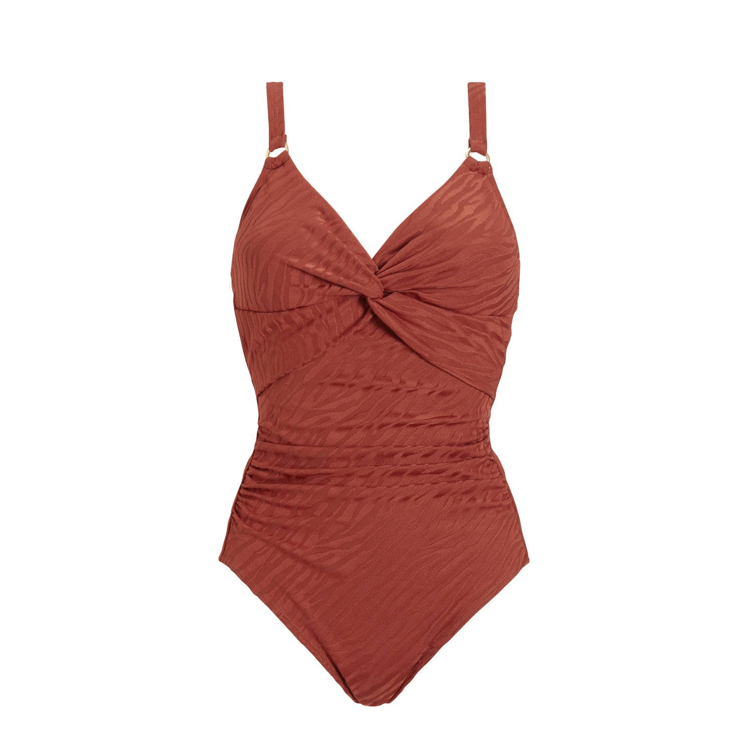 BEACHWAVE corrigerend badpak met knoopdetail bruin