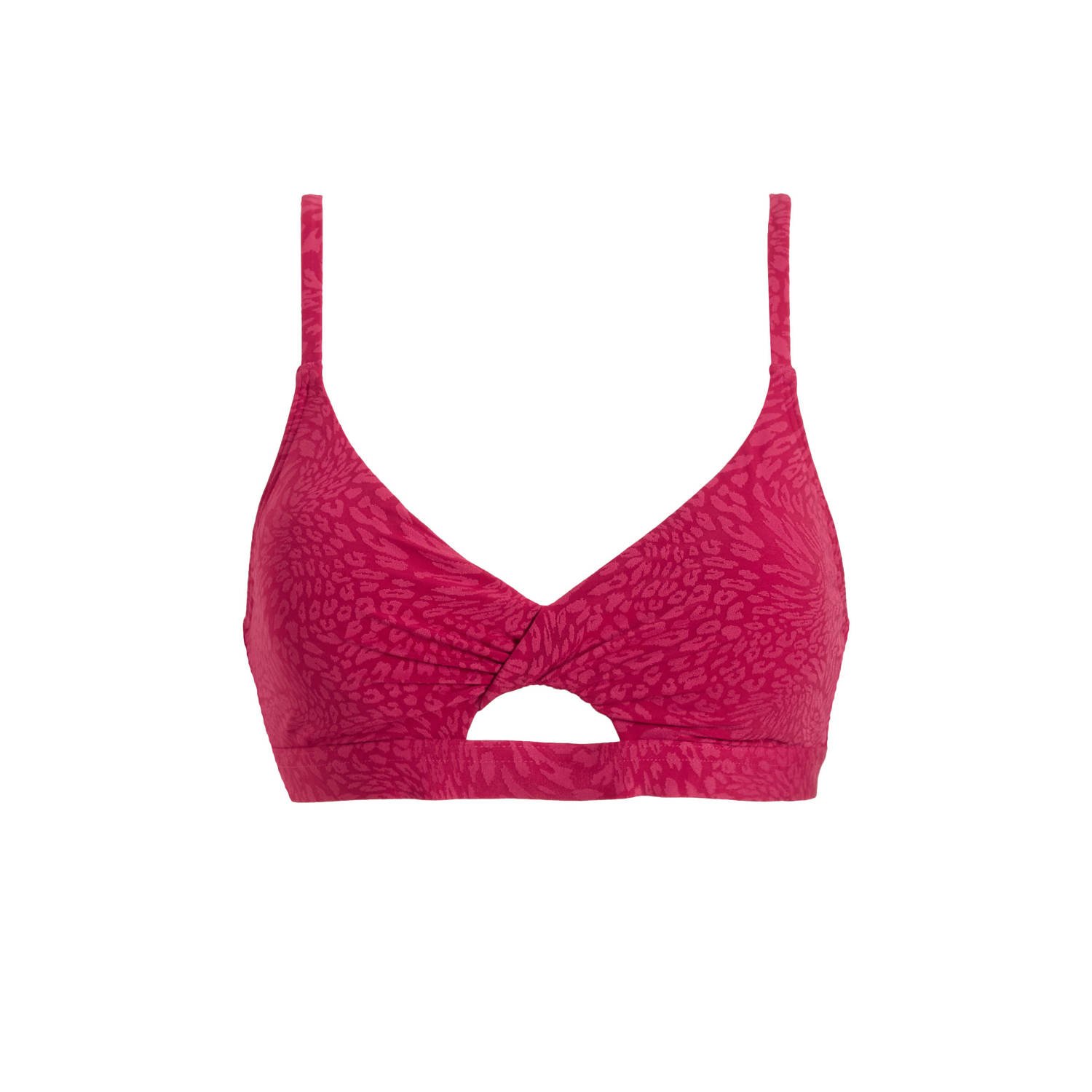 BEACHWAVE voorgevormde crop bikinitop koraalrood