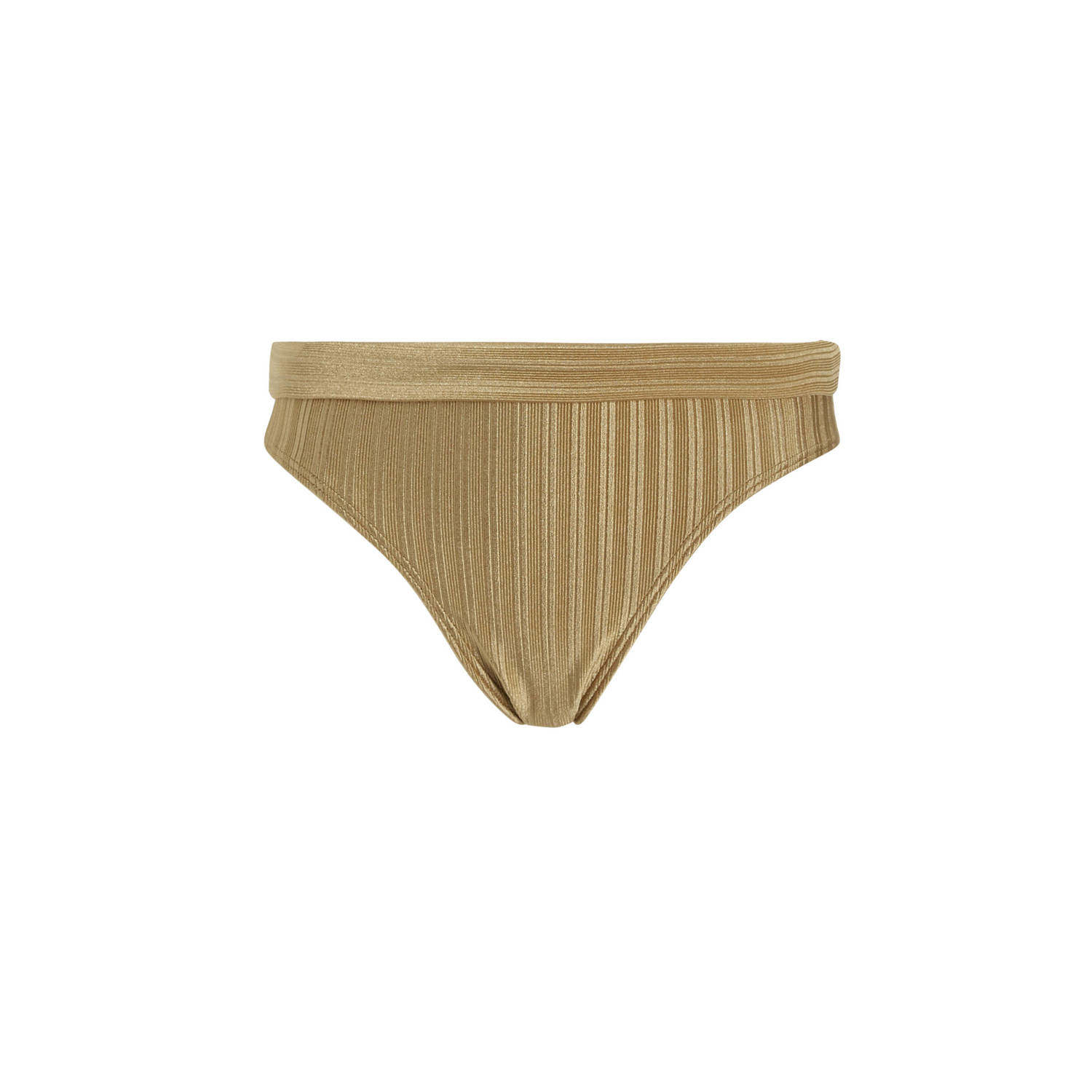 BEACHWAVE high waist bikinibroekje met ribstructuur goud