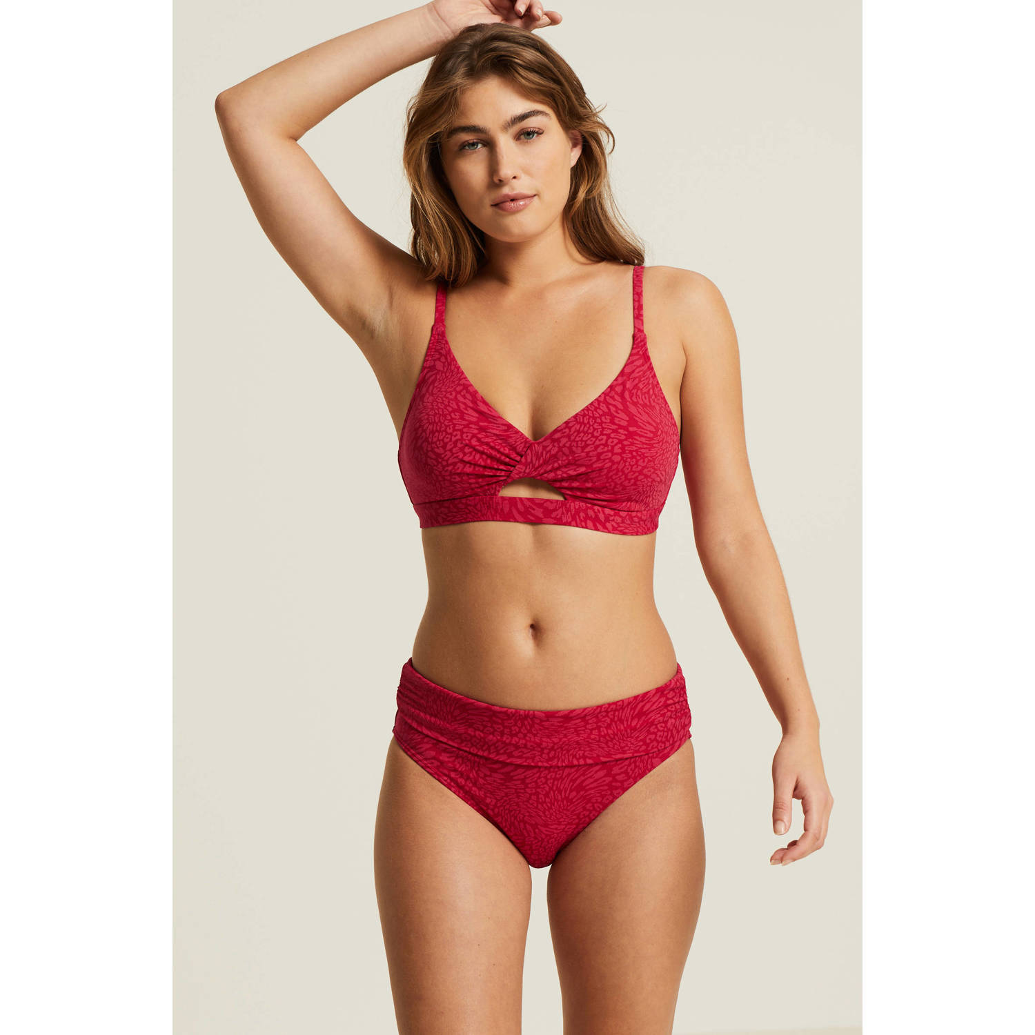 BEACHWAVE omslag bikinibroekje koraalrood