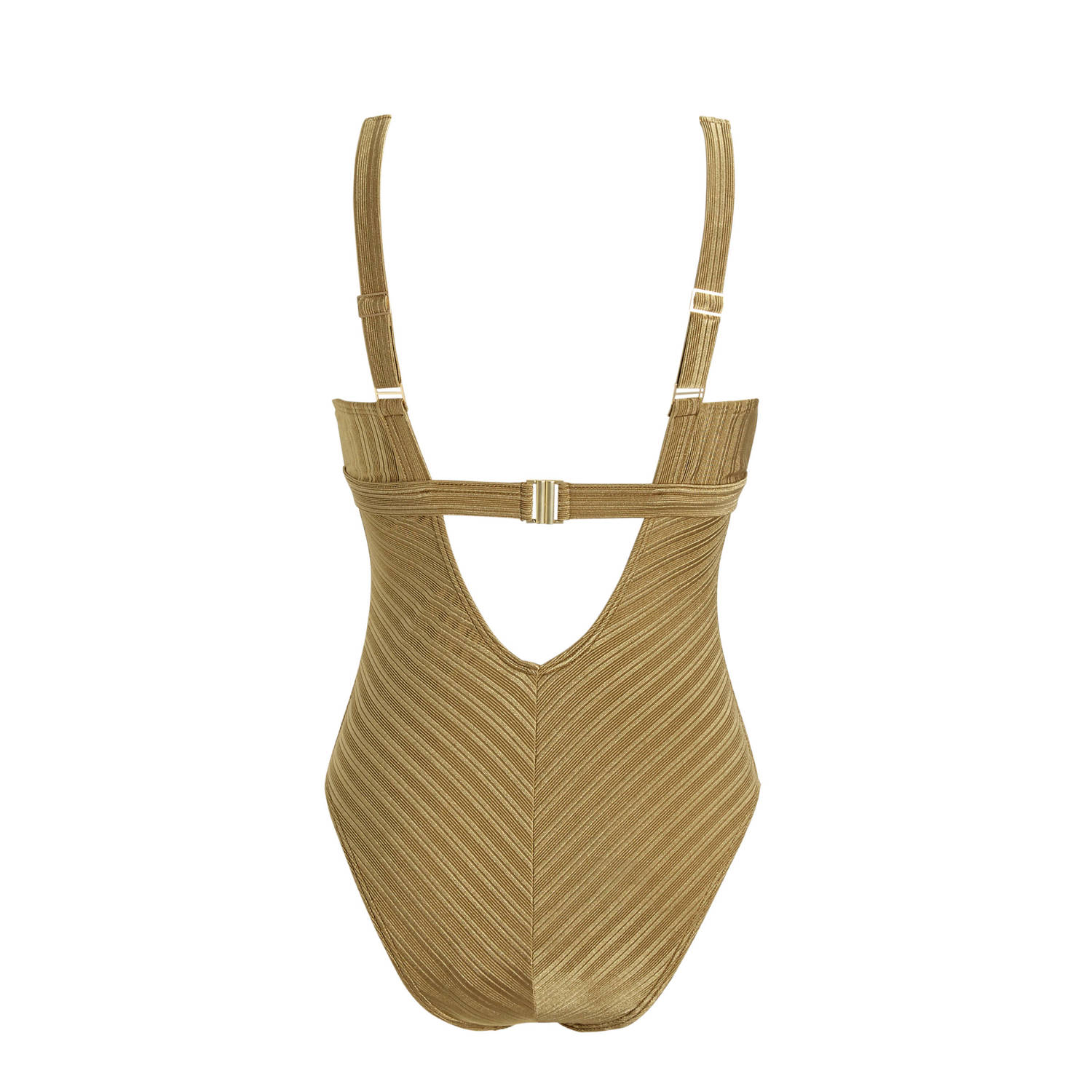 BEACHWAVE corrigerend badpak met ribstructuur goud